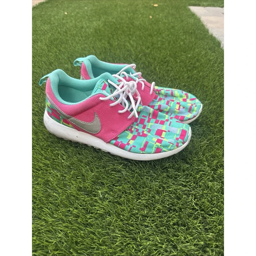 Nike Rosherun Print (GS) 677784 601 Casual Running Sneakers 7Y